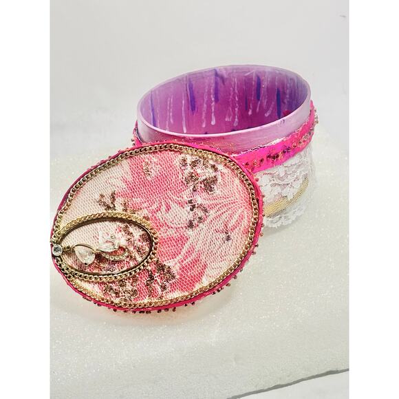 Keepsake Jewelry Box for Mementos Trinkets Jewelry Desk Items Potpourri - Picture 4 of 10